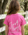 Youth Just Pray Tee in Azalea