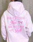 God is Within Her Psalm 46:5 – Pink Christian Hoodie