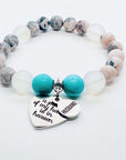 Husband: A Piece of my Heart is in Heaven Heart Classic Charm Bracelet Turquoise