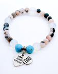Dad: A Piece of my Heart is in Heaven Companion Charm Bracelet Turquoise