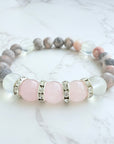Rose Quartz Rhinestone Classic Bracelet