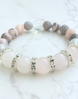 Rose Quartz Rhinestone Classic Bracelet