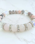 Rose Quartz Rhinestone Classic Bracelet