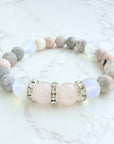 Rose Quartz Rhinestone Classic Bracelet