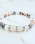Rose Quartz Rhinestone Companion Bracelet