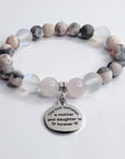 The Love Between a Mother & Daughter Classic Charm Bracelet Rose Quartz