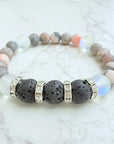 Lava Stone Rhinestone Classic Bracelet