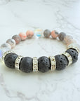 Lava Stone Rhinestone Classic Bracelet