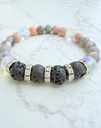 Lava Stone Rhinestone Classic Bracelet
