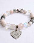 To my Daughter Classic Charm Bracelet Rose Quartz