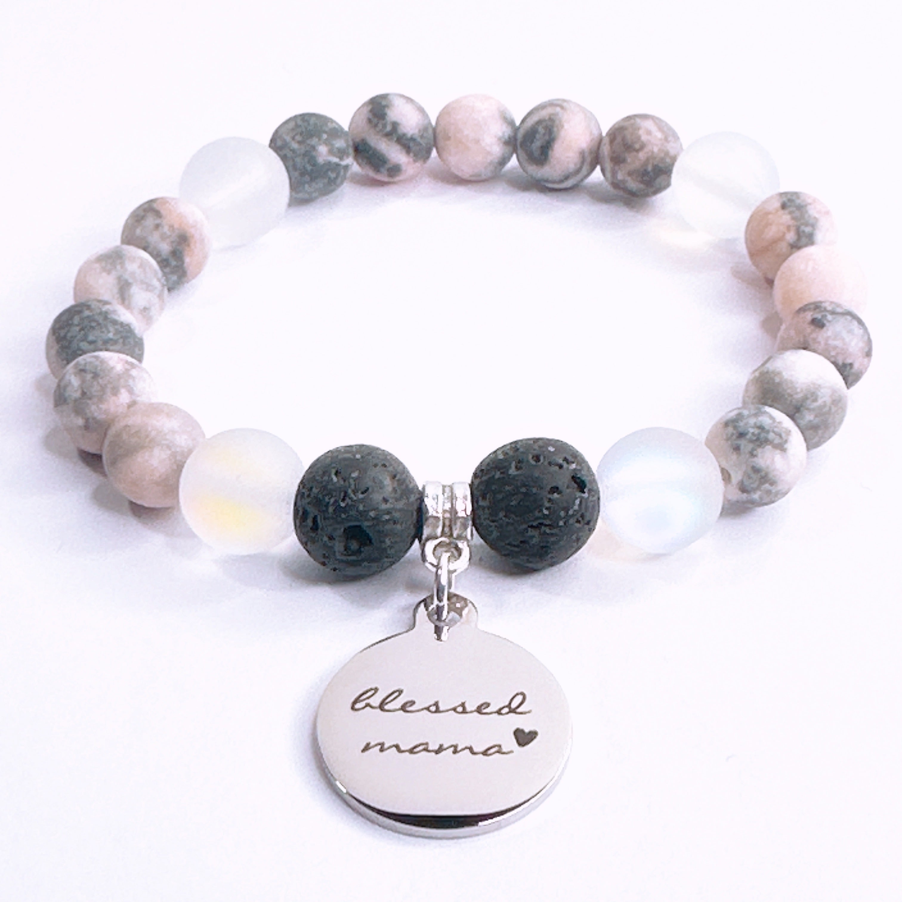 Blessed Mama Classic Charm Bracelet  Lava