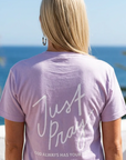 Just Pray Tee in Lavender