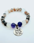 Faith Over Fear Classic Charm Bracelet Amethyst