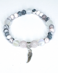 Angel Wing Companion Charm Bracelet Rose Quartz