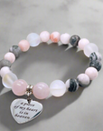 A Piece of my Heart is in Heaven Classic Charm Bracelet Rose Quartz