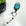 Rhinestone Retractable Keychain Teal
