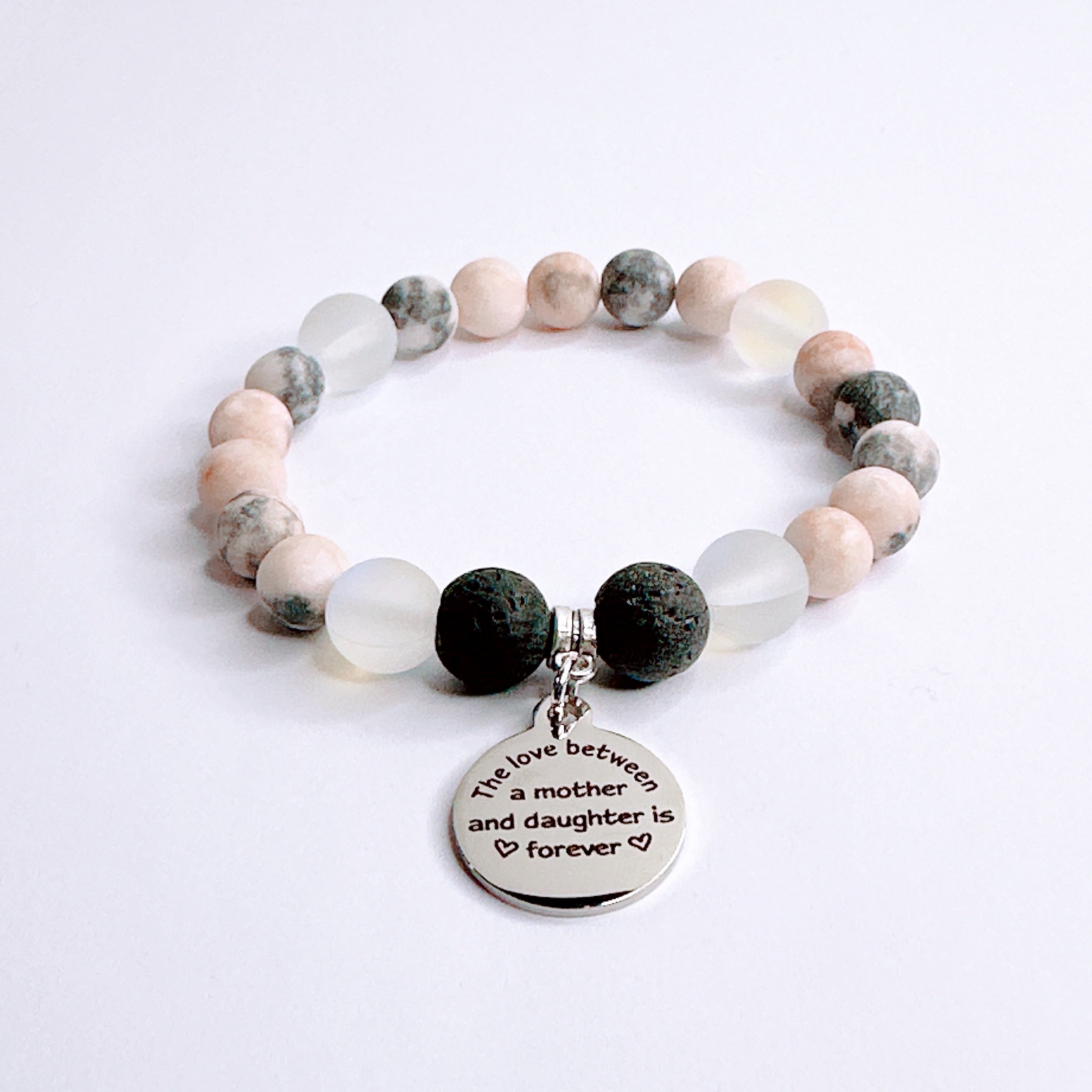 The Love Between a Mother &amp; Daughter Charm Bracelet Lava
