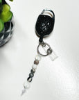 Rhinestone Retractable Keychain Steel