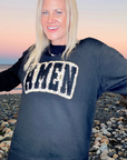 Amen Leopard Patch Black Crewneck