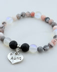 Aunt Heart Companion Charm Bracelet Lava