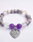 To my Daughter Classic Charm Bracelet Amethyst