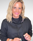 Blessed & Blinged Black | Rhinestone Drawstring