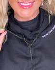 Blessed & Blinged Black | Rhinestone Drawstring