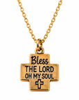 Bless the Lord Gold Cross Necklace