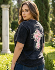 Blooming Faith Vintage Wash Christian T-Shirt – Washed Black
