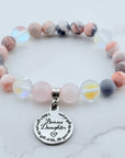 Bonus Daughter Classic Charm Bracelet Rose Quartz