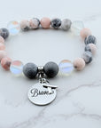 Brave with Cancer Classic Charm Bracelet Druzy