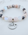 Brave with Cancer Classic Charm Bracelet Rose Quartz