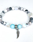 Angel Wing Companion Charm Bracelet Turquoise