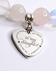 To my Daughter Classic Charm Bracelet Rose Quartz