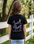 Youth Just Pray Tee in Black