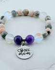 Dog Mom Classic Charm Bracelet Amethyst