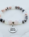 Dog Mom Companion Charm Bracelet Rose Quartz