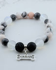 Rhinestone Dog Bone Classic Charm Bracelet Lava