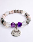 The Love Between a Mother & Daughter Charm Bracelet Amethyst