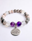 The Love Between a Mother & Daughter Classic Charm Bracelet Amethyst