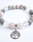 Tree of Life Classic Charm Bracelet Rose Quartz
