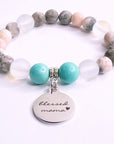 Blessed Mama Classic Charm Bracelet Turquoise