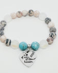 Sister: A Piece of my Heart is in Heaven Classic Charm Bracelet Turquoise