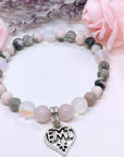 EMT Heart Charm Bracelet Rose Quartz