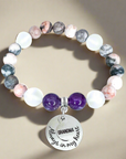 Grandma: Always in my Heart Classic Charm Bracelet Amethyst
