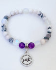 Faith Does Not Make Things Easy, It Makes Things Possible Companion Charm Bracelet Amethyst