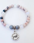 Faith Does Not Make Things Easy, It Makes Things Possible Companion Charm Bracelet Druzy