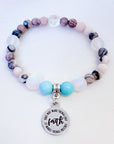Faith Does Not Make Things Easy, It Makes Things Possible Companion Charm Bracelet Turquoise