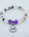 Faith Does Not Make Things Easy, It Makes Things Possible Classic Charm Bracelet Amethyst