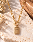 Faith Forward Gold Paperclip Bible Necklace